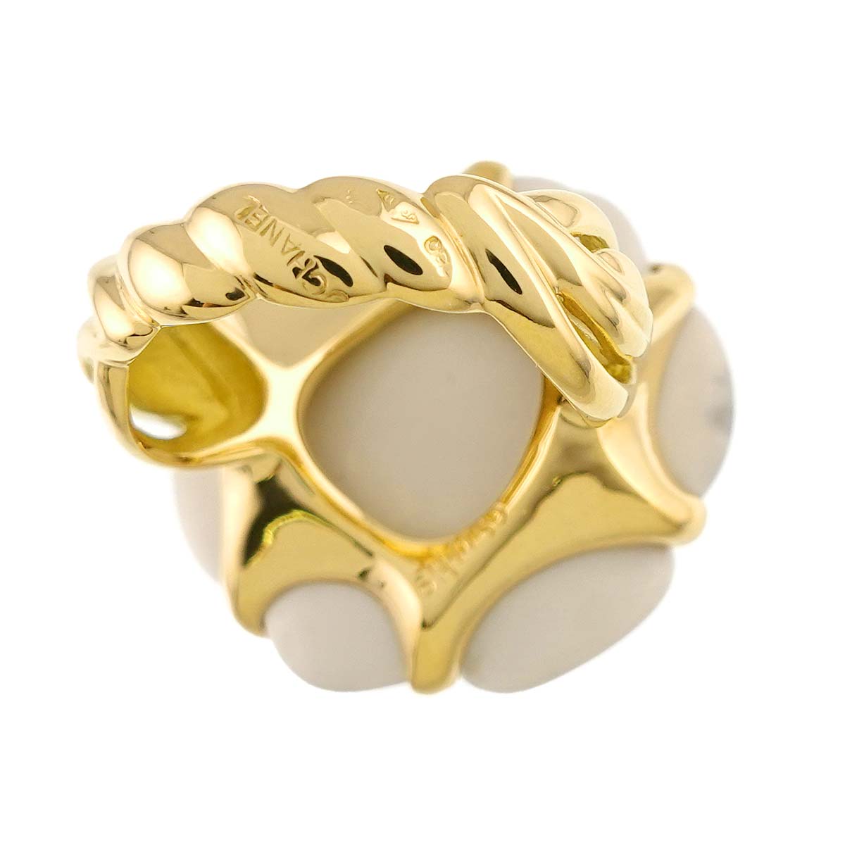 Camellia Chalcedony Ring 18K YG 750 Size6.25-6.5(US)