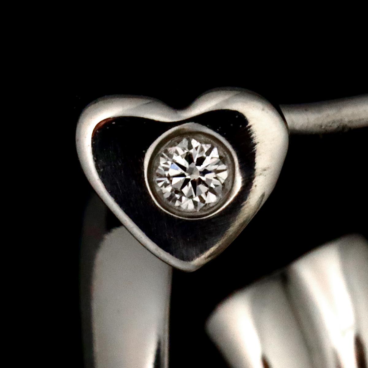 Tenderness Heart Diamond Earring 18K WG 750 One Piece only