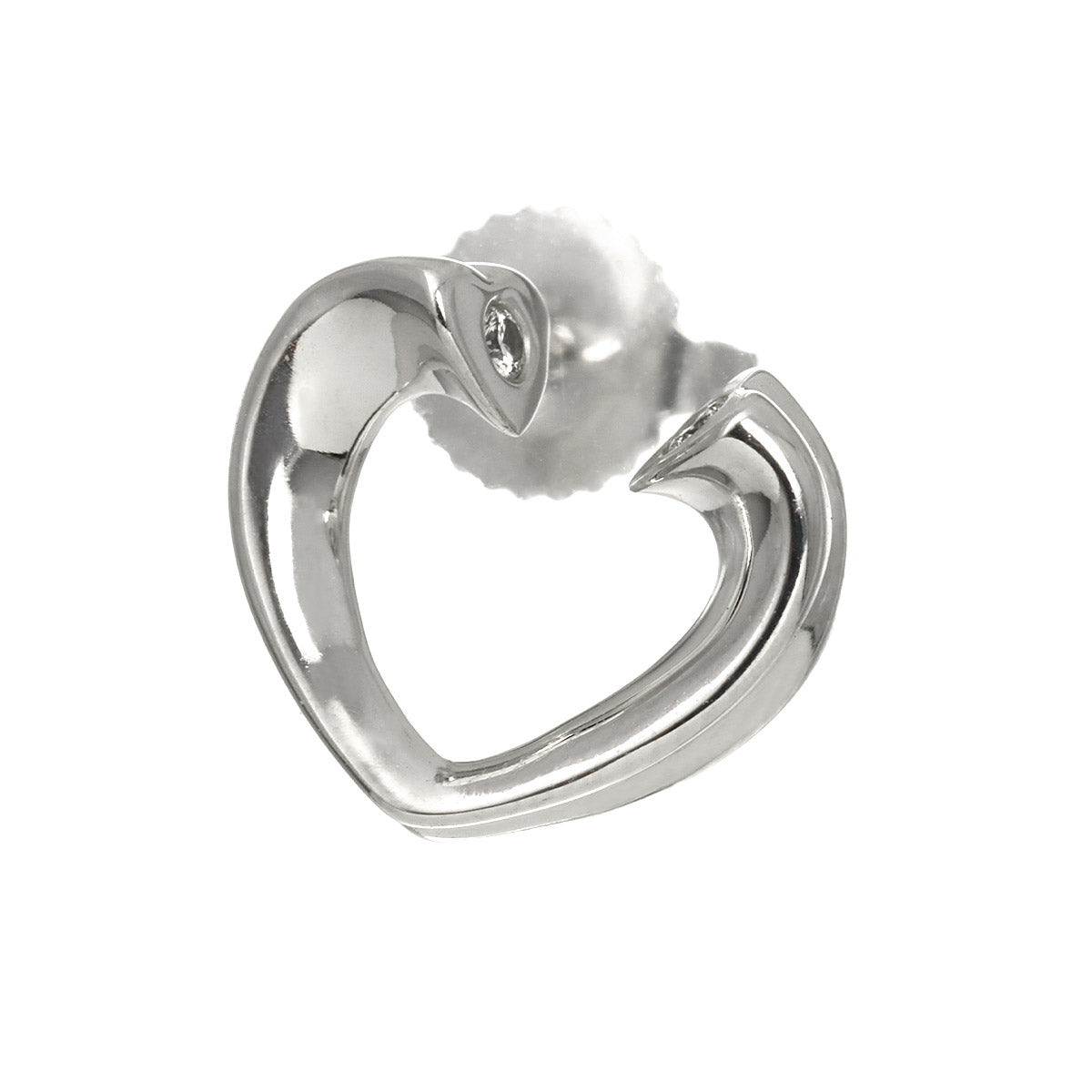 Tenderness Heart Diamond Earring 18K WG 750 One Piece only