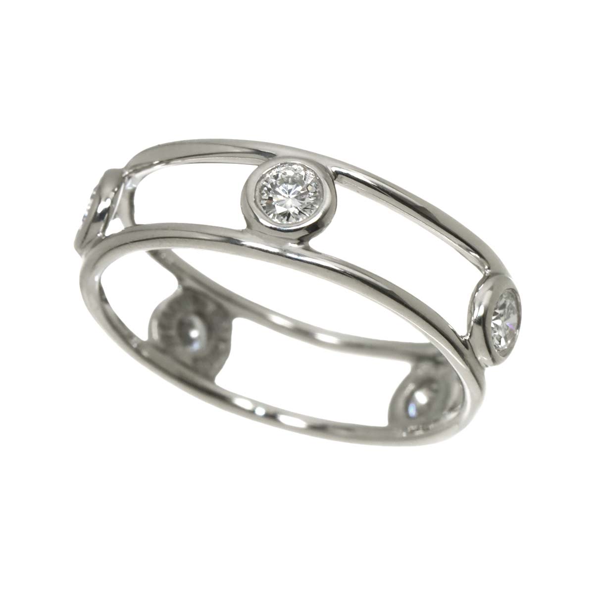 Double Wire Diamond Ring Platinum Size5.25(US)