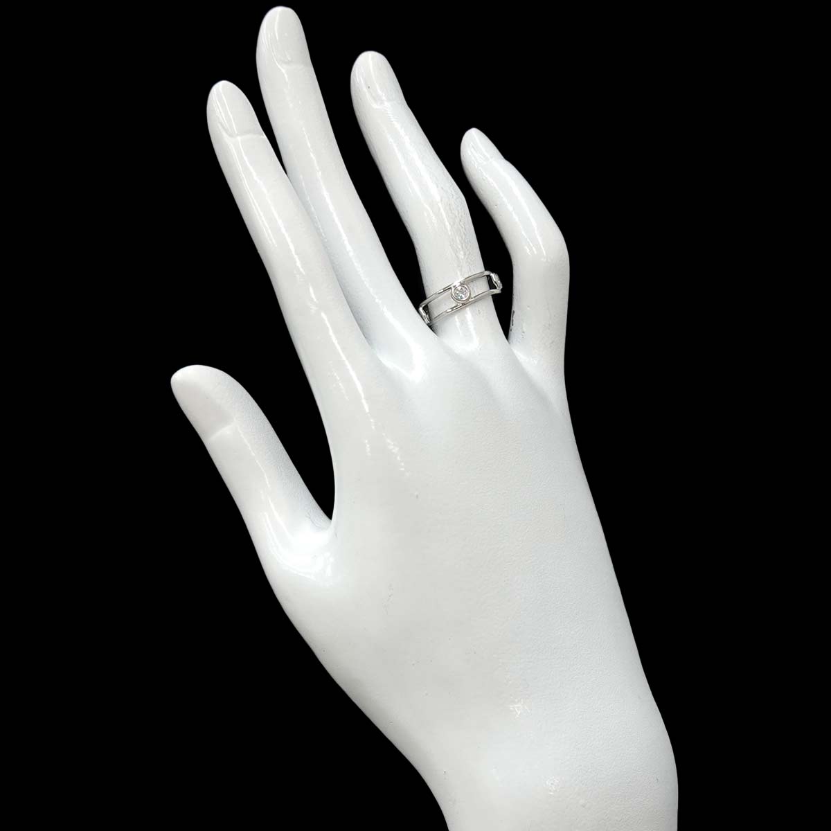 Double Wire Diamond Ring Platinum Size5.25(US)