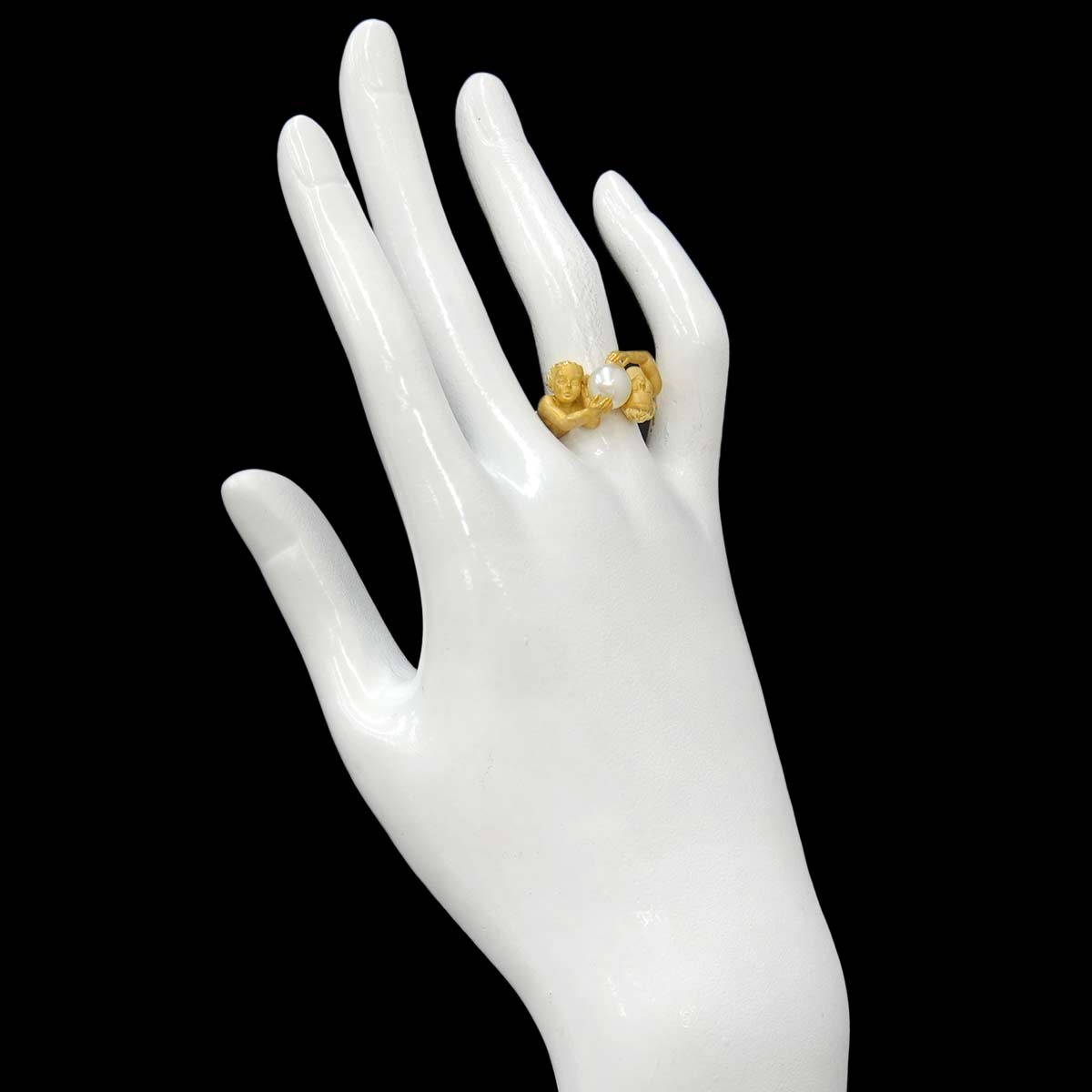 Freshwater pearl 7.1mm Ring 18K YG 750 5.5-5.75(US)