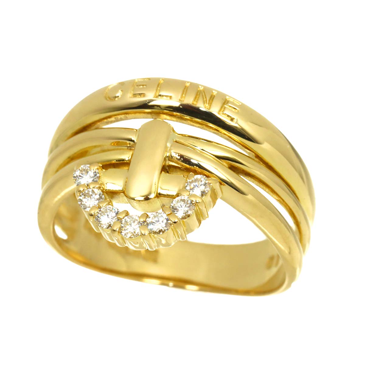 Diamond 0.17ct Ring 18K YG 750 Size6(US)