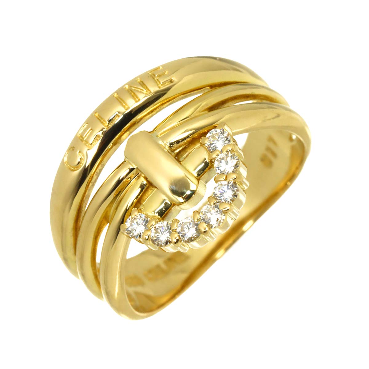 Diamond 0.17ct Ring 18K YG 750 Size6(US)