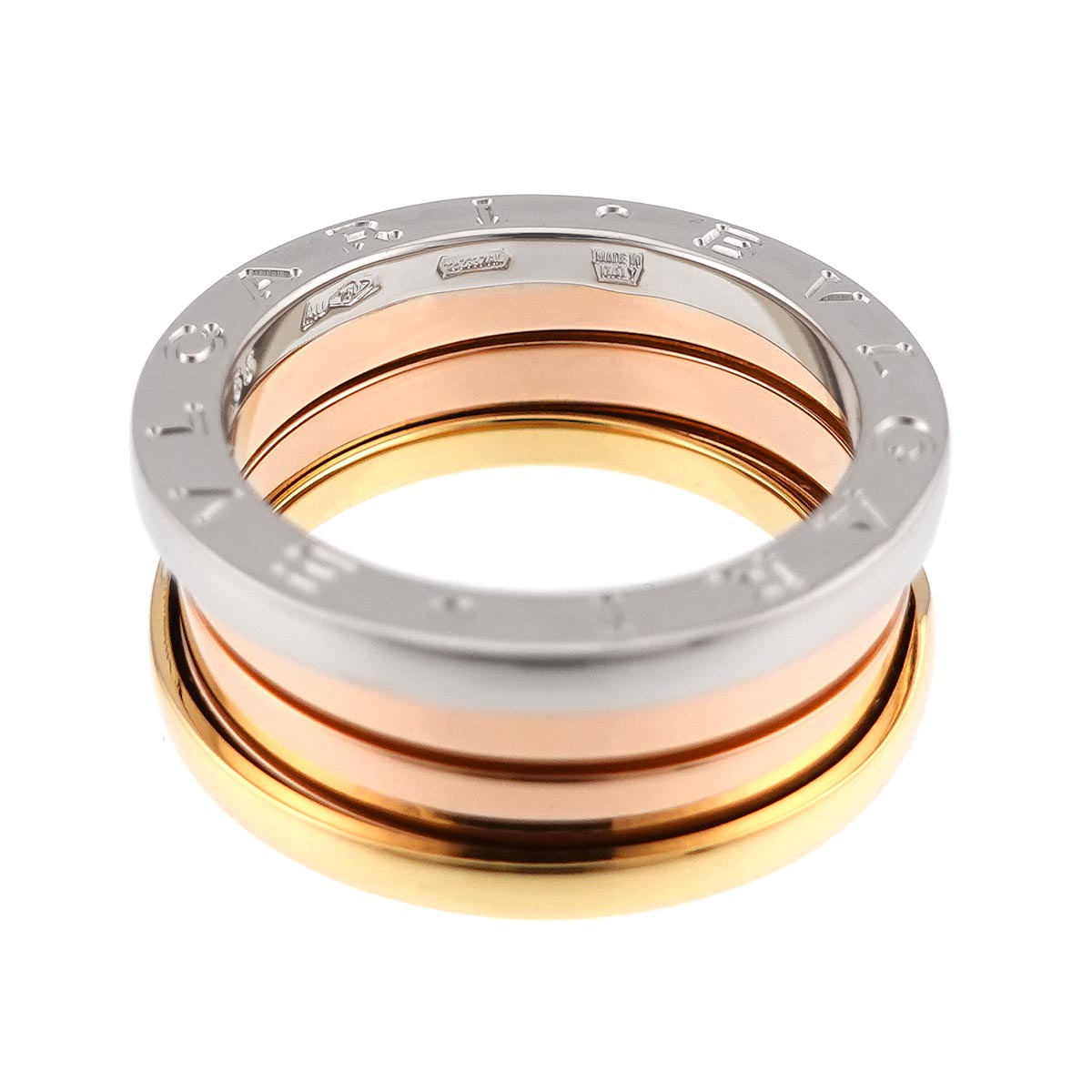 B-ZERO1 3Band Ring 18K Pink White Yellow Gold 750 Size53 6(US)