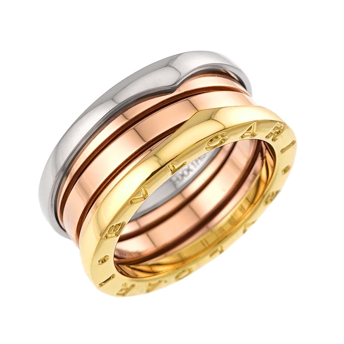 B-ZERO1 3Band Ring 18K Pink White Yellow Gold 750 Size53 6(US)