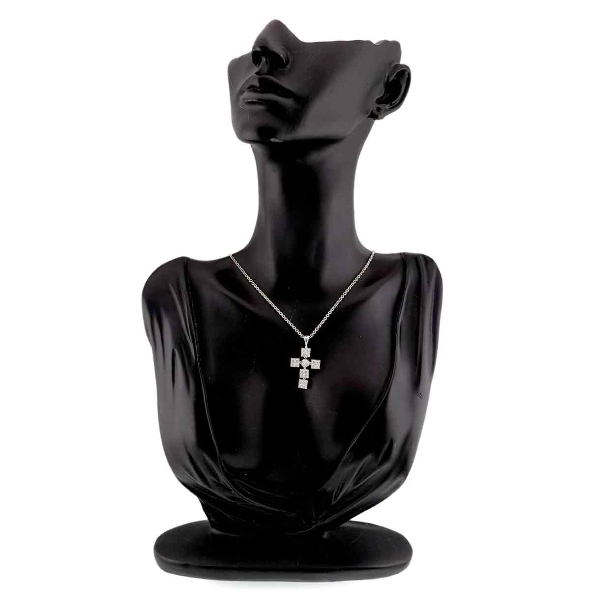 Diamond Necklace 18K White Gold 750