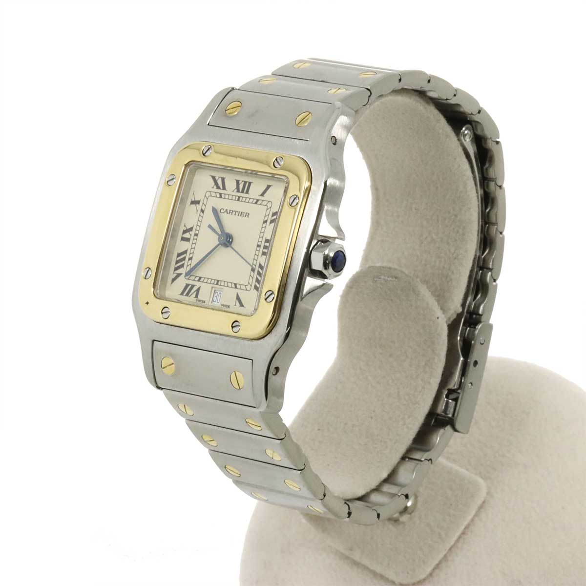 Santos Galbee LM W20011C4 Quartz YG Cream Dial Mens Watch