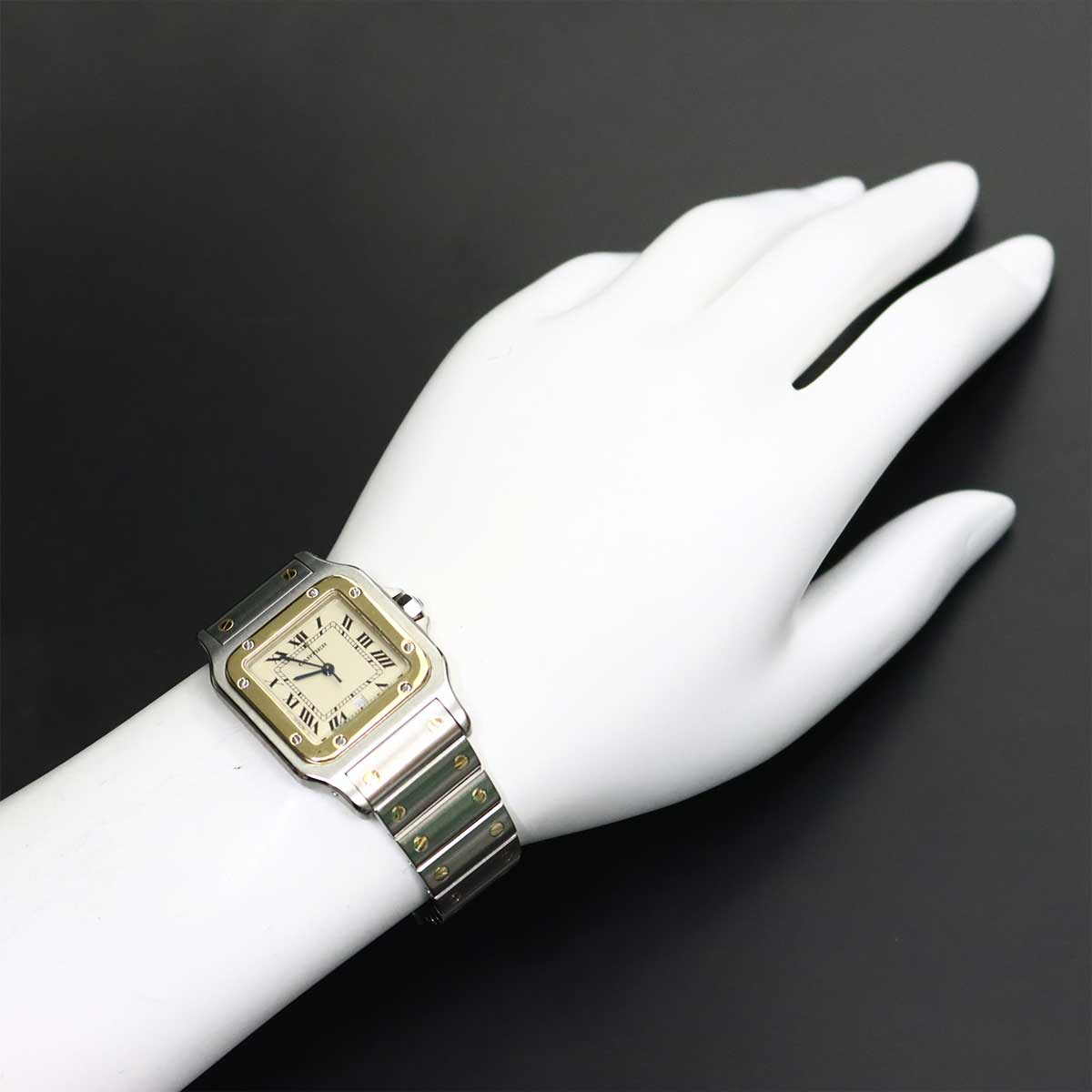 Santos Galbee LM W20011C4 Quartz YG Cream Dial Mens Watch