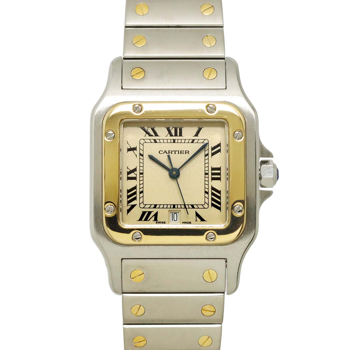 Santos Galbee LM W20011C4 Quartz YG Cream Dial Mens Watch
