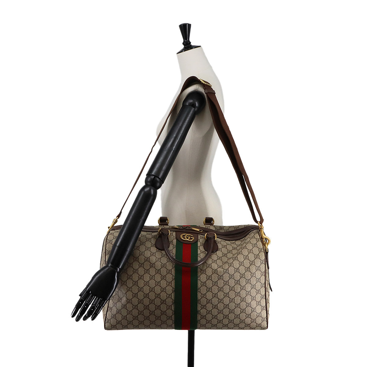 Ophidia GG Medium Duffle Shoulder Bag GG Supreme Beige 547953