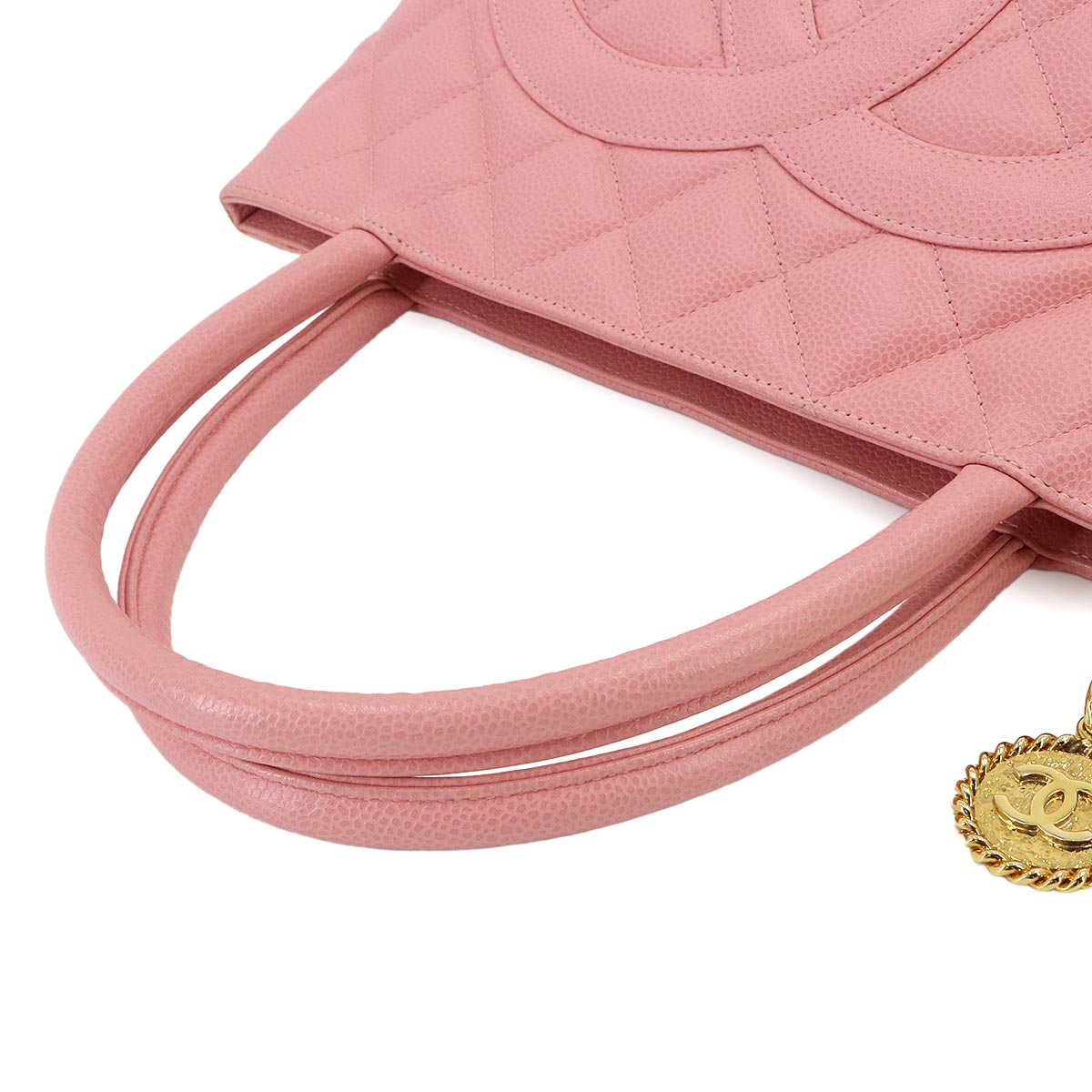 Medallion Tote Bag Leather Pink A01804 Coco Logos