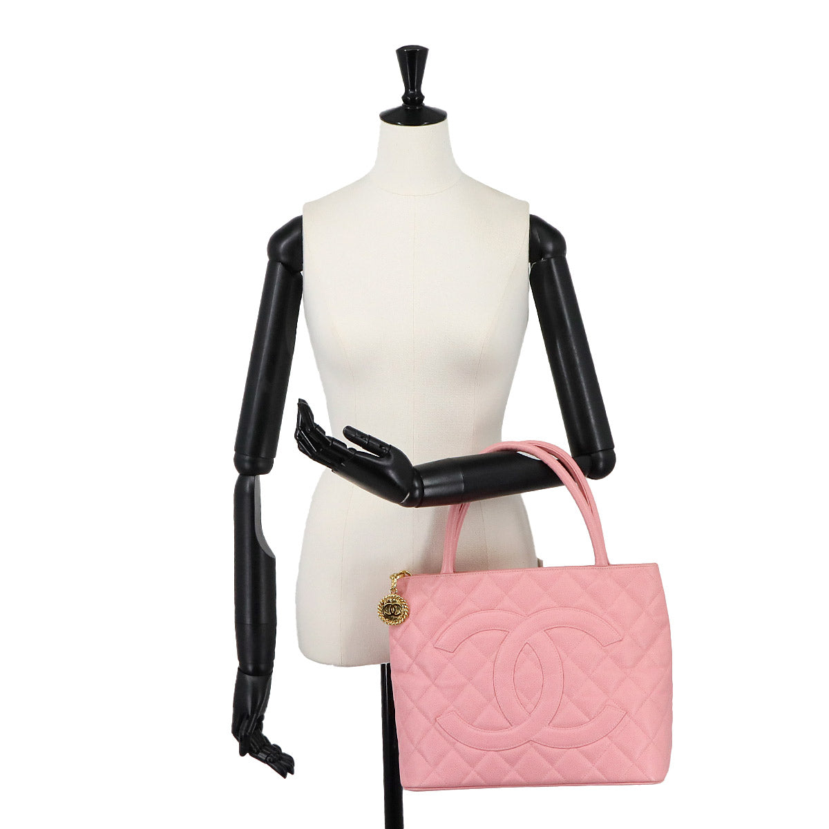 Medallion Tote Bag Leather Pink A01804 Coco Logos