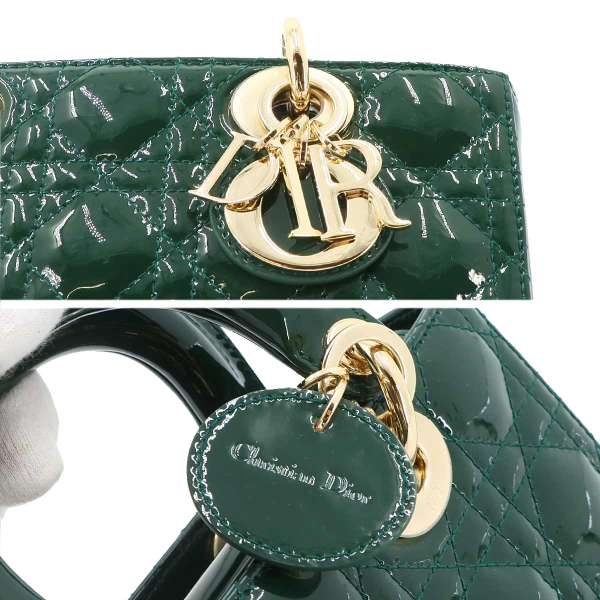 Lady D-JOY Small Hand Shoulder Bag Patent Leather