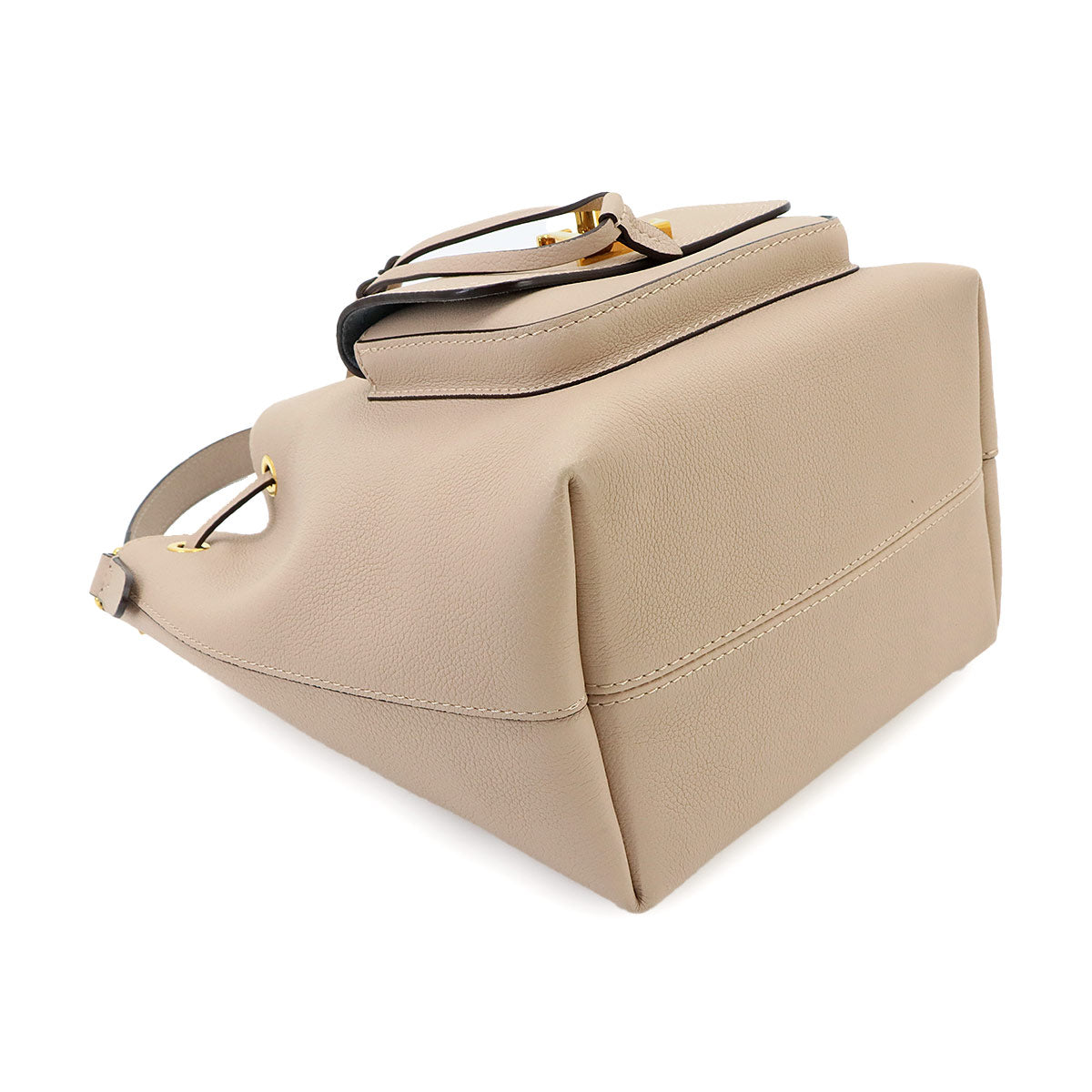 Lock Me Bucket NV Hand Shoulder Bag Leather Greige M57688