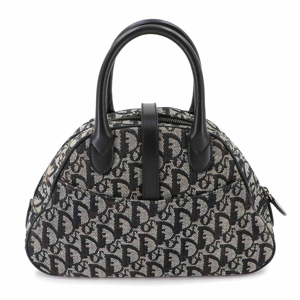 Trotter Double Saddle Bag Canvas Leather Black Purse