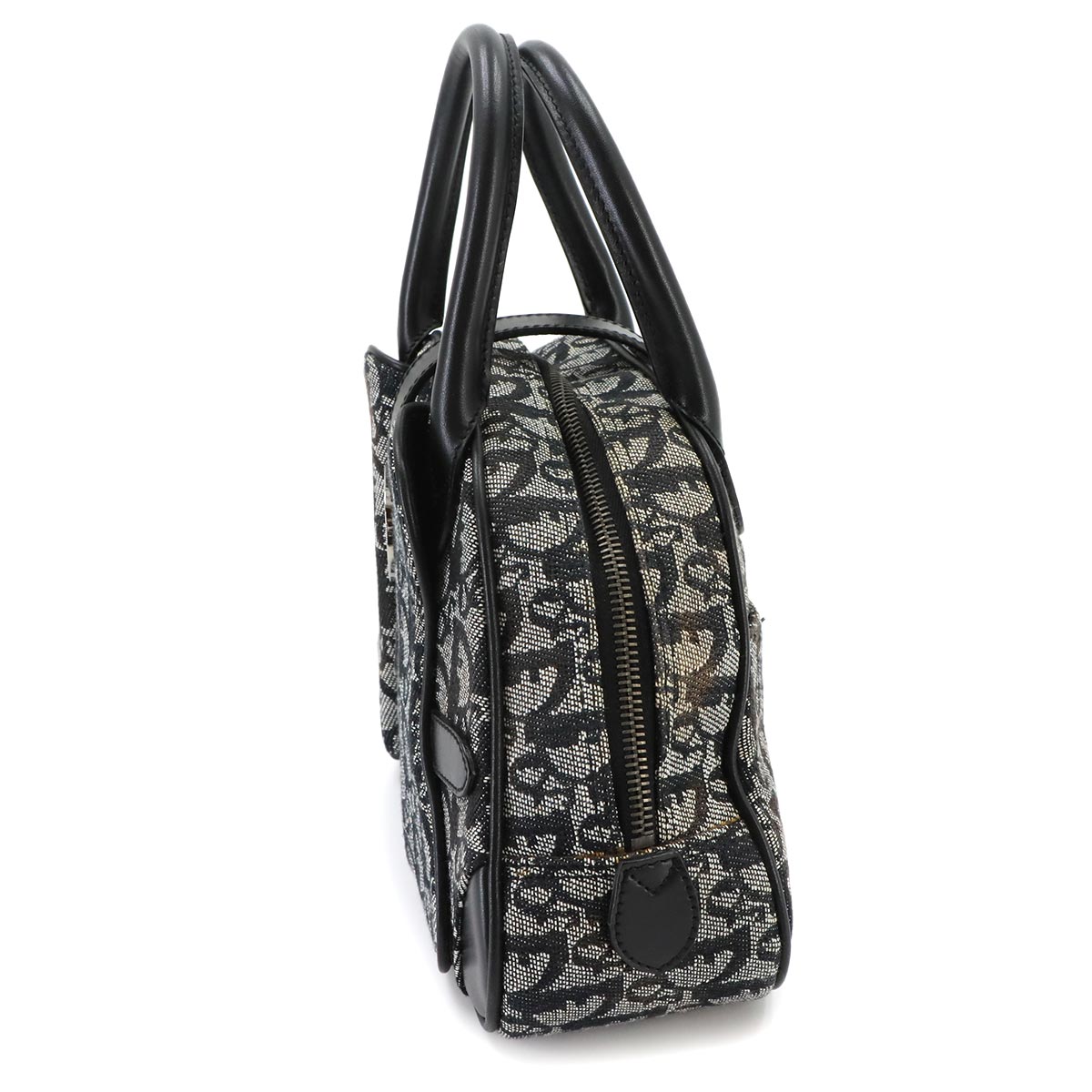 Trotter Double Saddle Bag Canvas Leather Black Purse