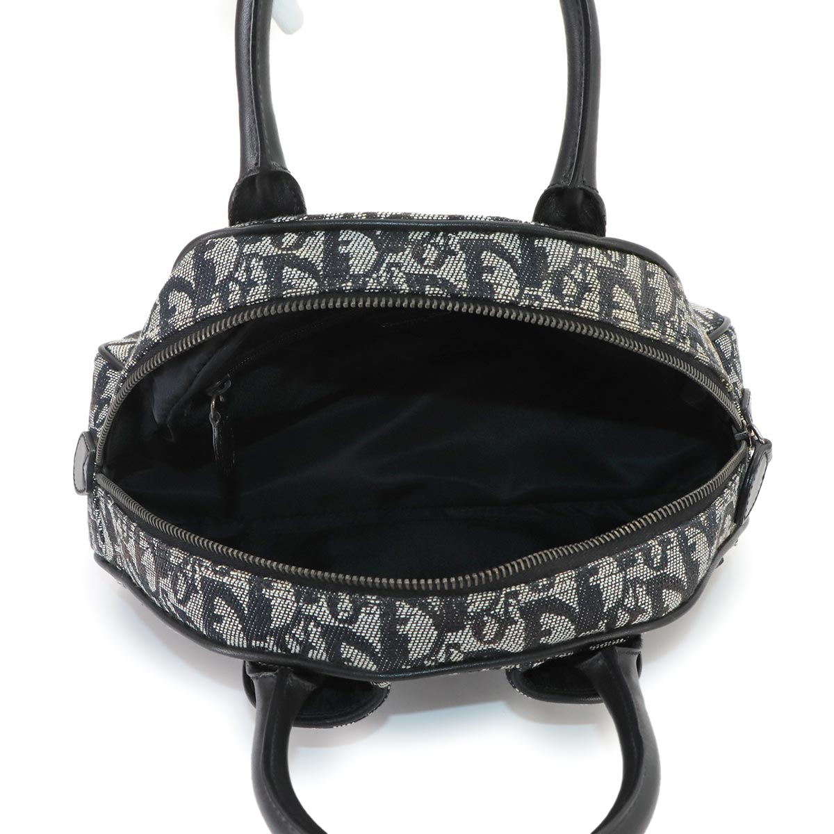 Trotter Double Saddle Bag Canvas Leather Black Purse
