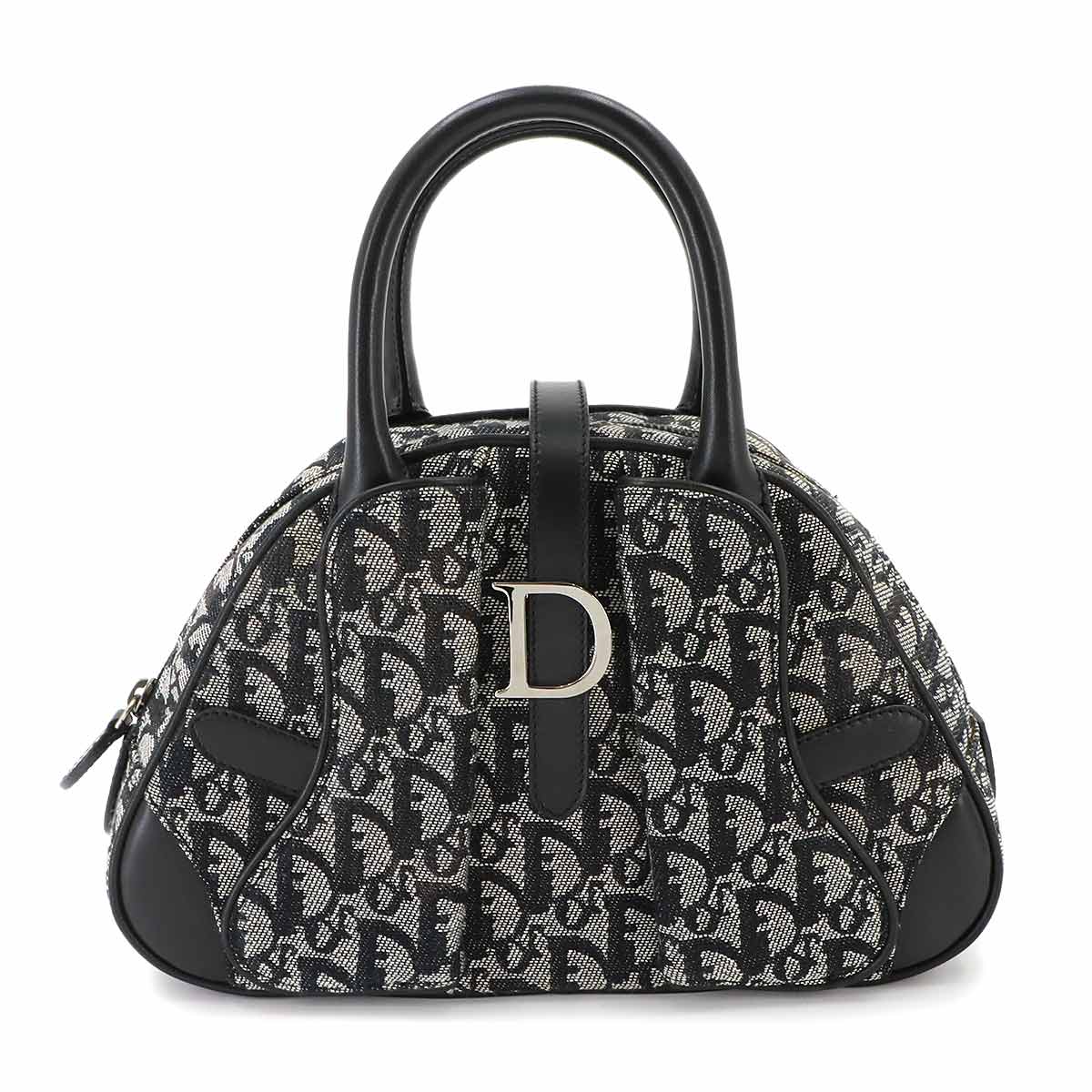 Trotter Double Saddle Bag Canvas Leather Black Purse