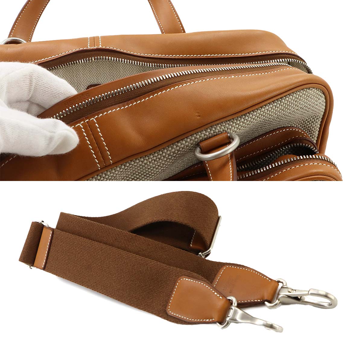 Caleche Express Briefcase Shoulder Bag Toile H Technique