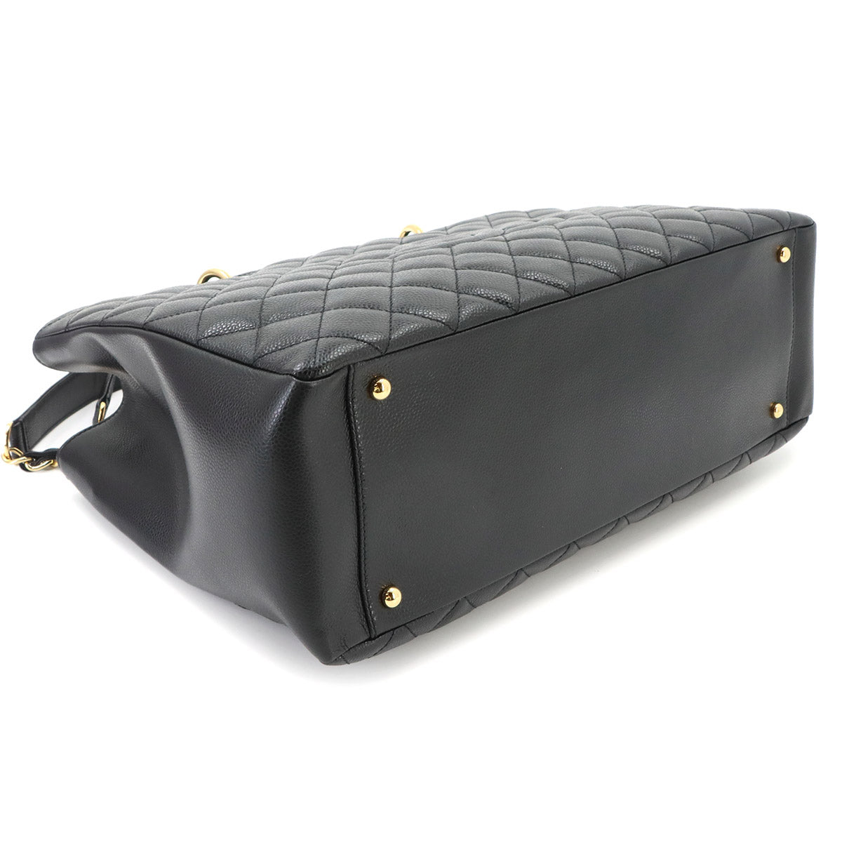 Matelasse Chain Tote Bag Leather Black