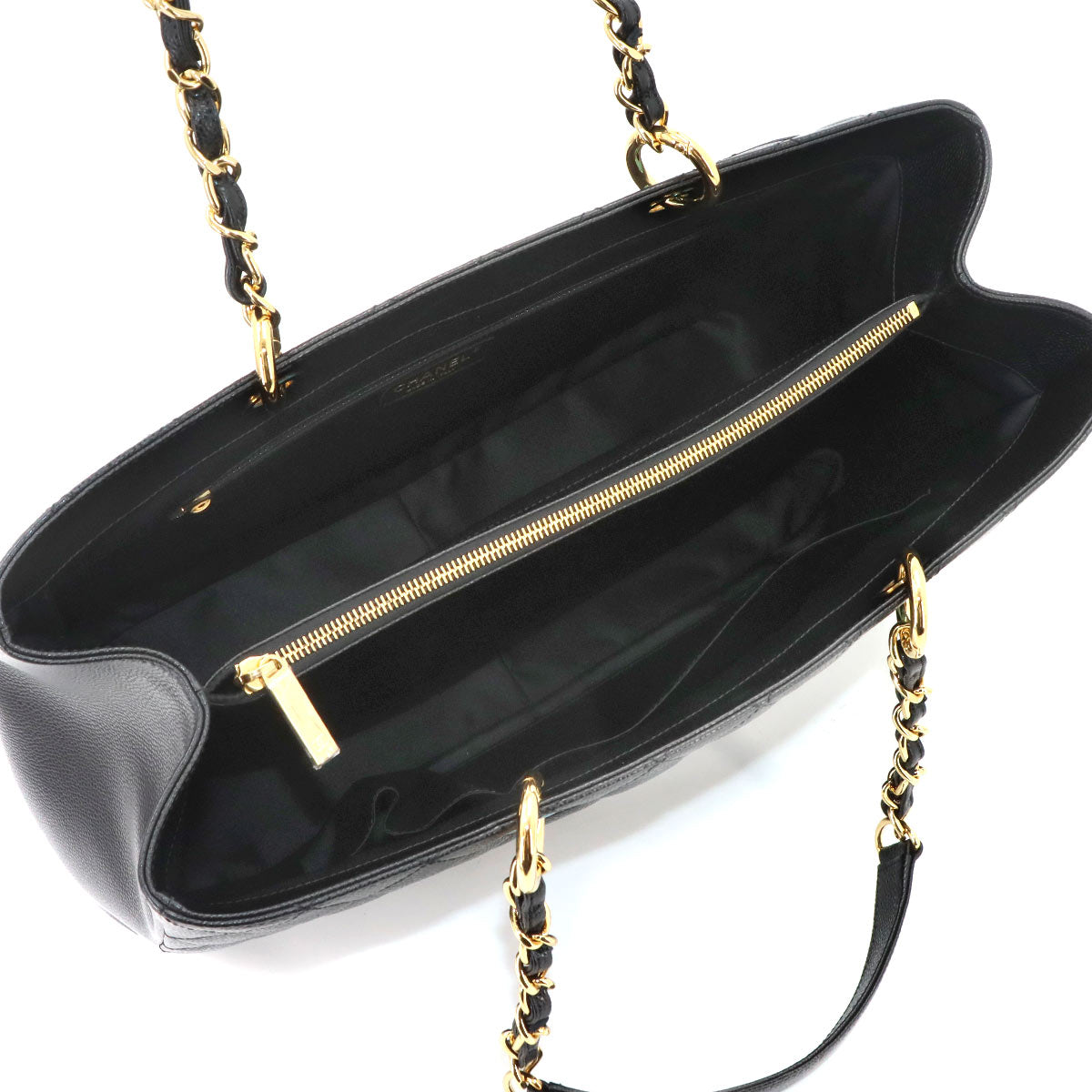Matelasse Chain Tote Bag Leather Black