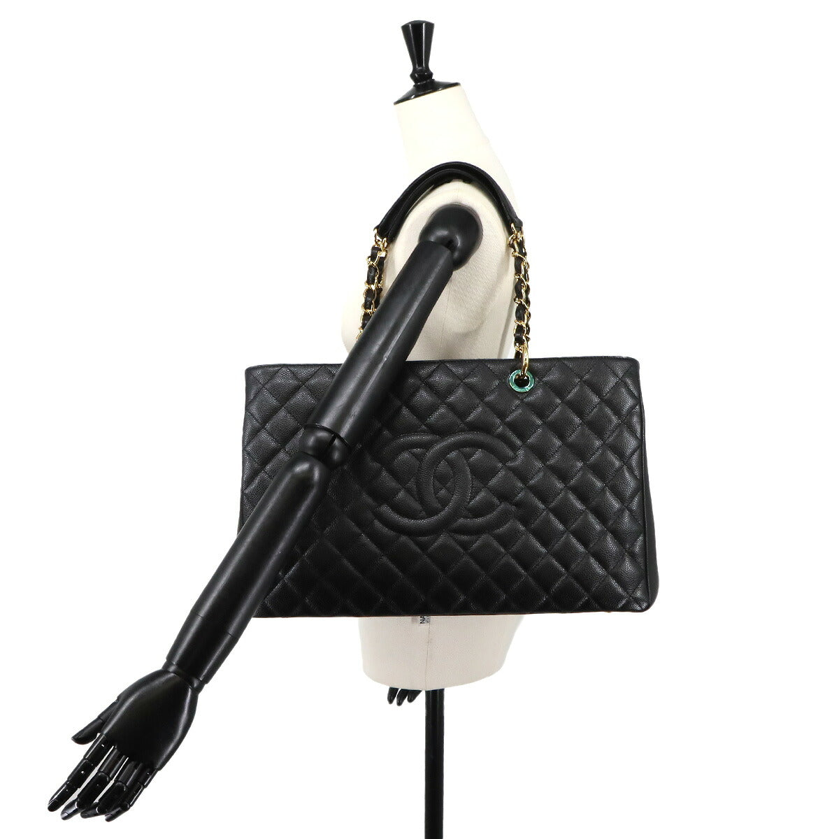 Matelasse Chain Tote Bag Leather Black