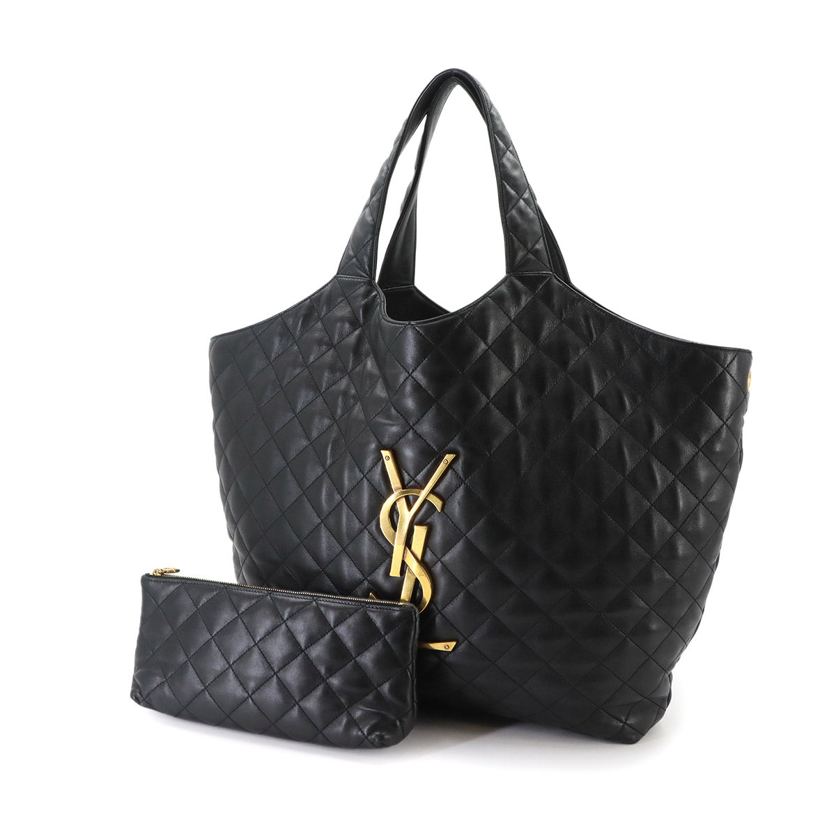 Icare Maxi Shopping Tote Bag Leather Black 698651