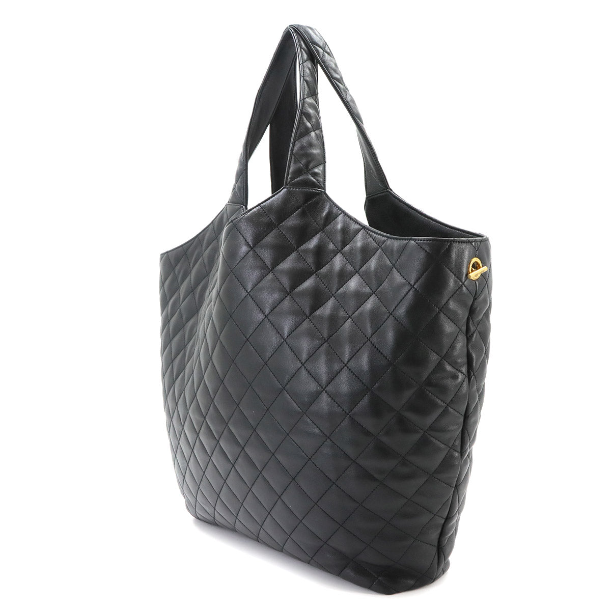 Icare Maxi Shopping Tote Bag Leather Black 698651