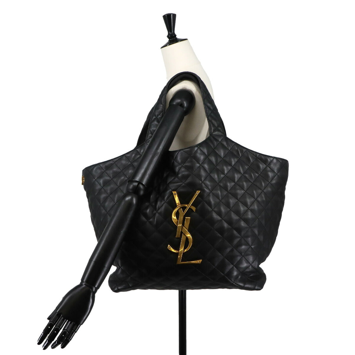 Icare Maxi Shopping Tote Bag Leather Black 698651