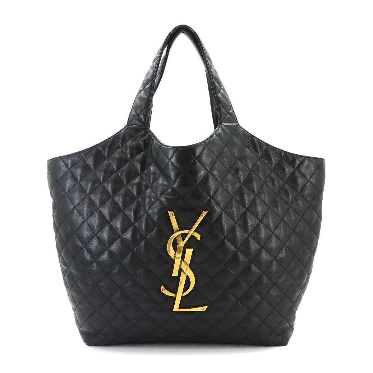 Icare Maxi Shopping Tote Bag Leather Black 698651