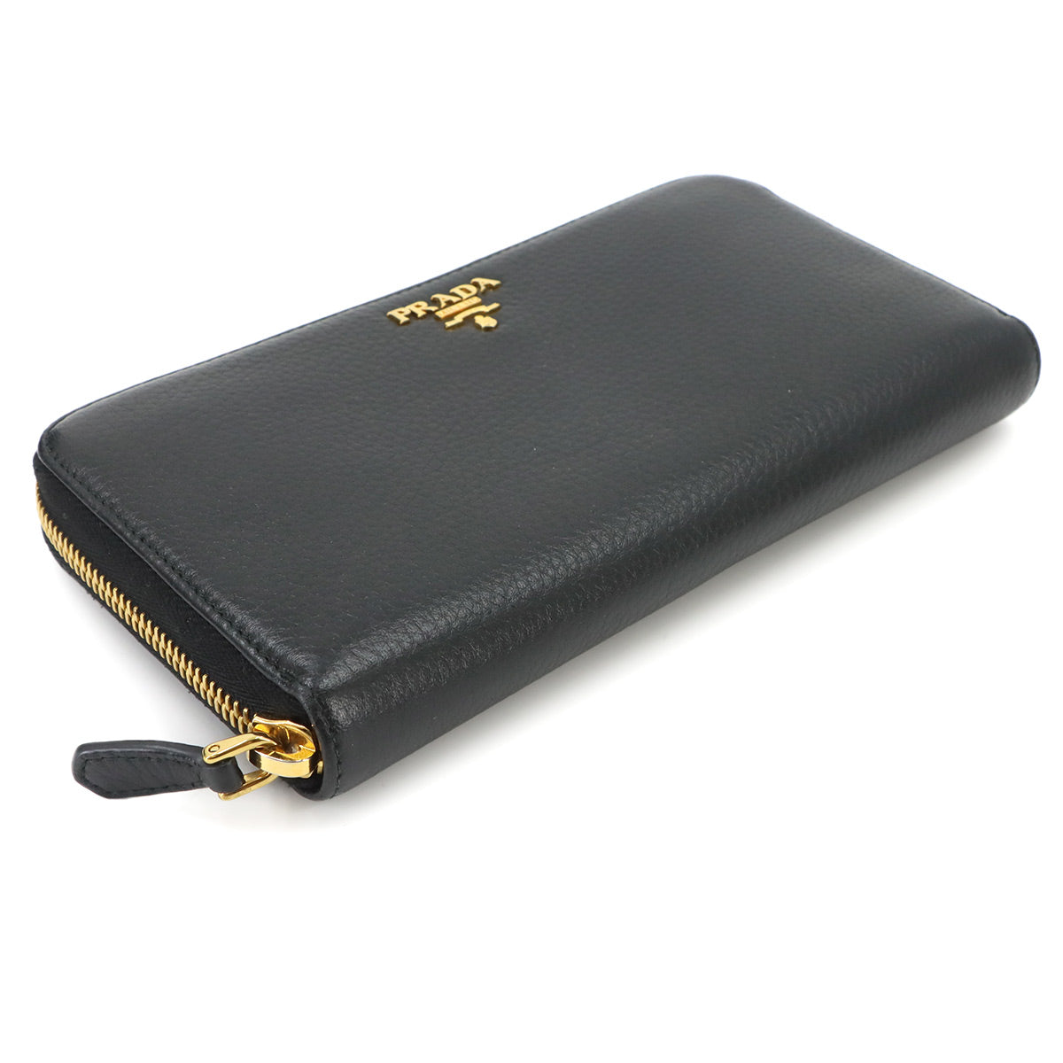 Zipped Around Long Wallet Saffiano Leather Black 1ML506 Purse