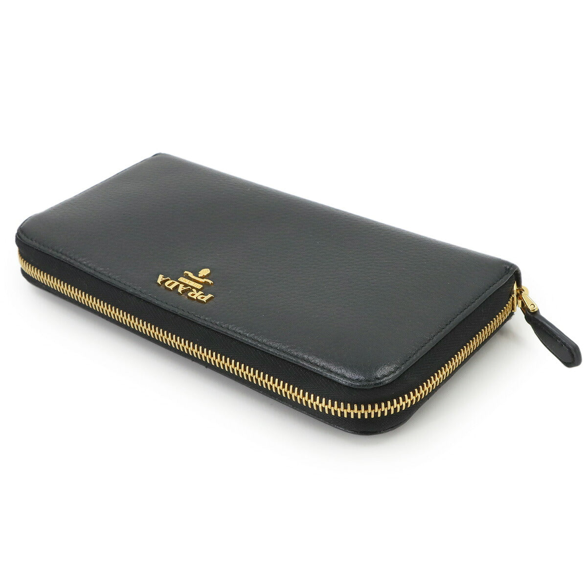 Zipped Around Long Wallet Saffiano Leather Black 1ML506 Purse