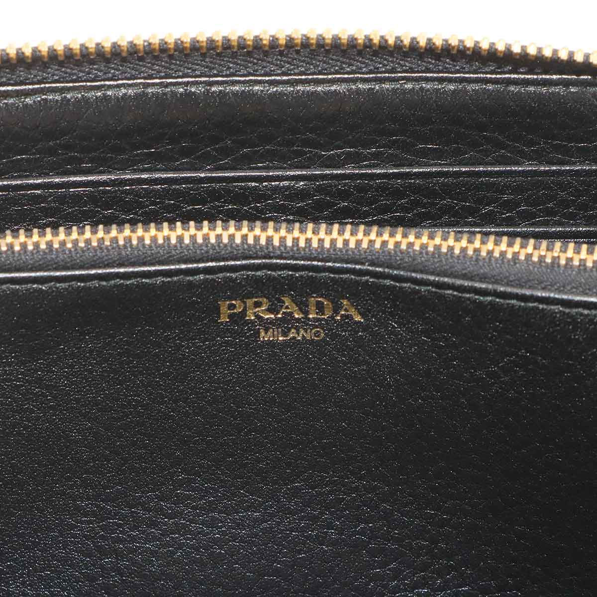 Zipped Around Long Wallet Saffiano Leather Black 1ML506 Purse