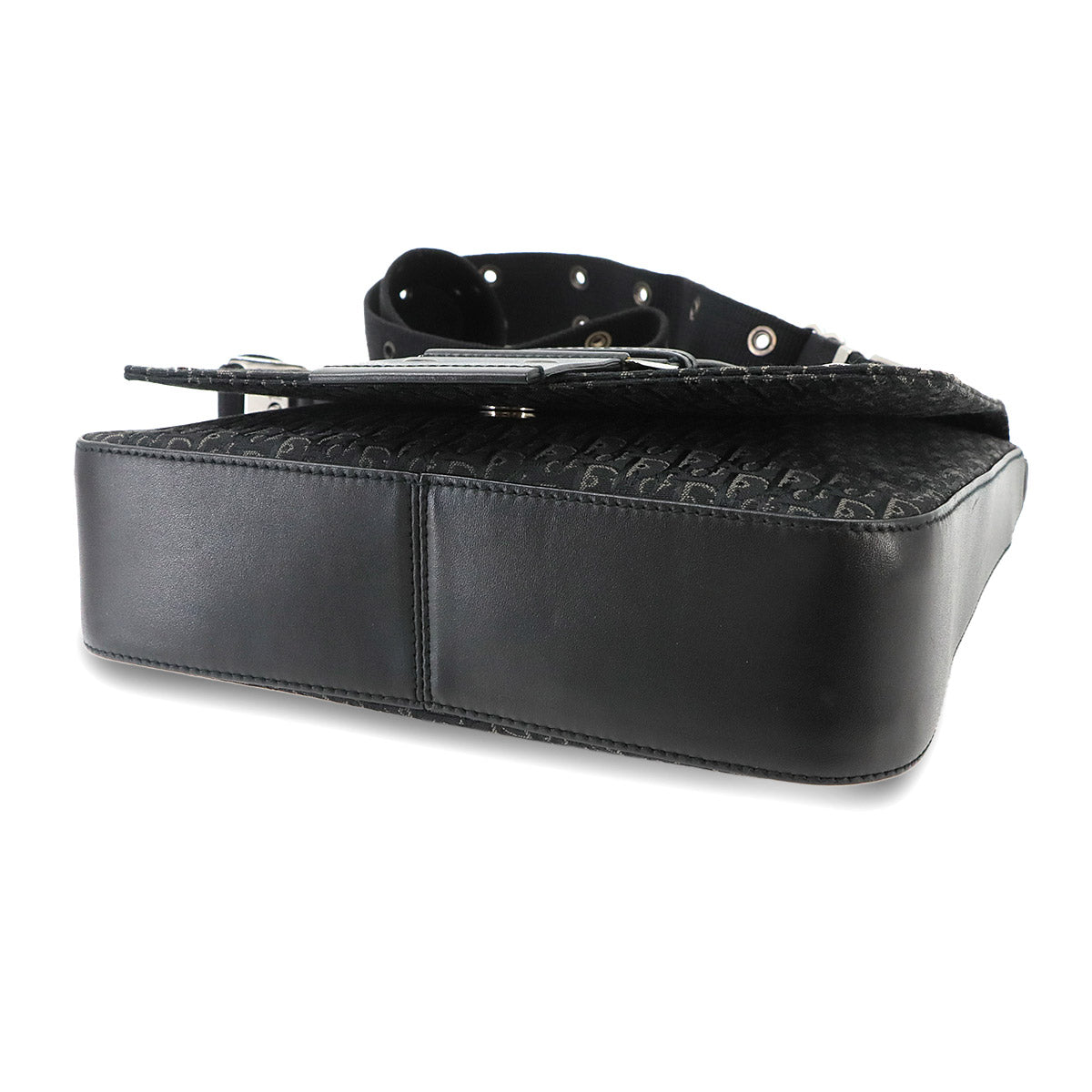 Trotter Street Chic Shoulder Bag Canvas Leather Black