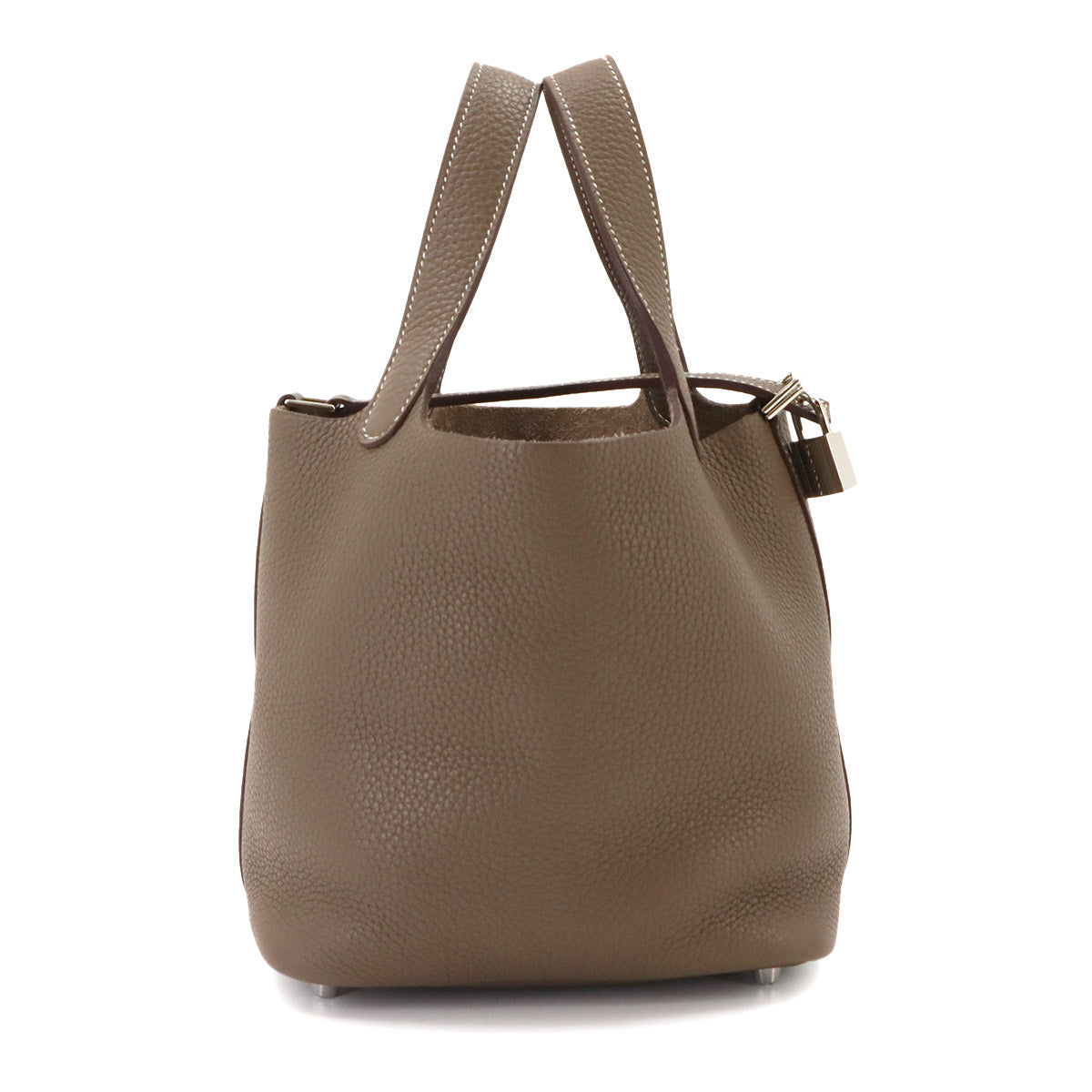 Picotin Lock PM Hand Bag Taurillon Clemence Leather Etoupe