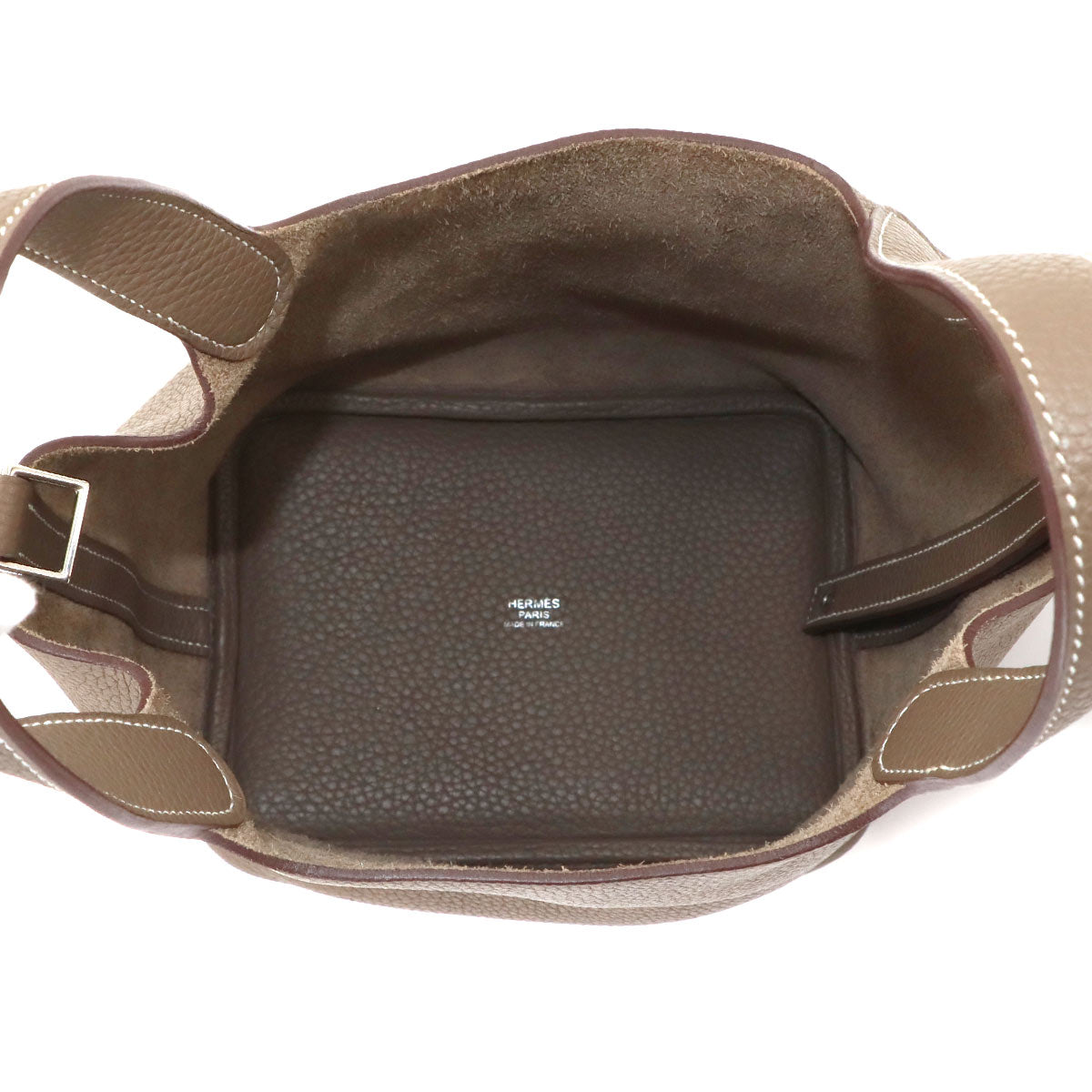 Picotin Lock PM Hand Bag Taurillon Clemence Leather Etoupe