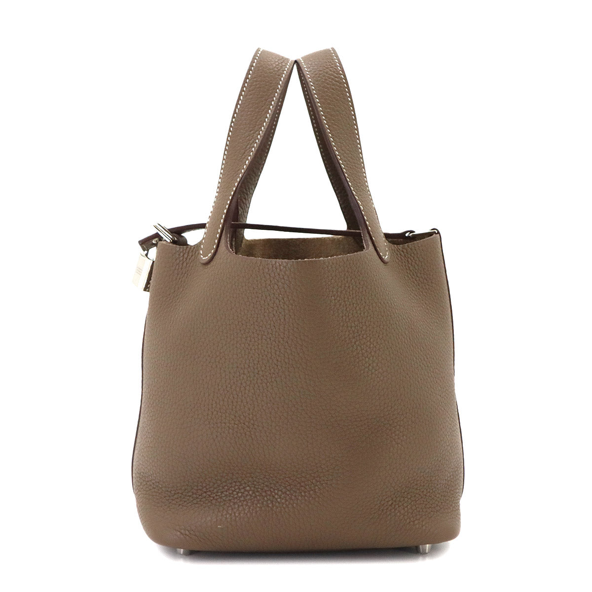 Picotin Lock PM Hand Bag Taurillon Clemence Leather Etoupe