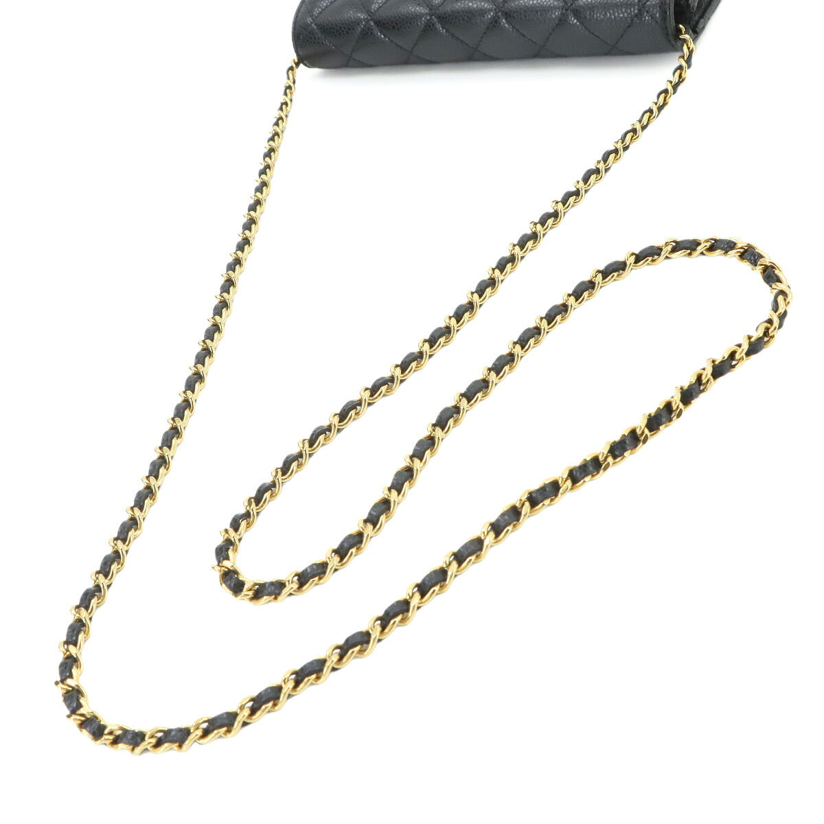 Matelasse Classic Chain Wallet Leather Black AP0250