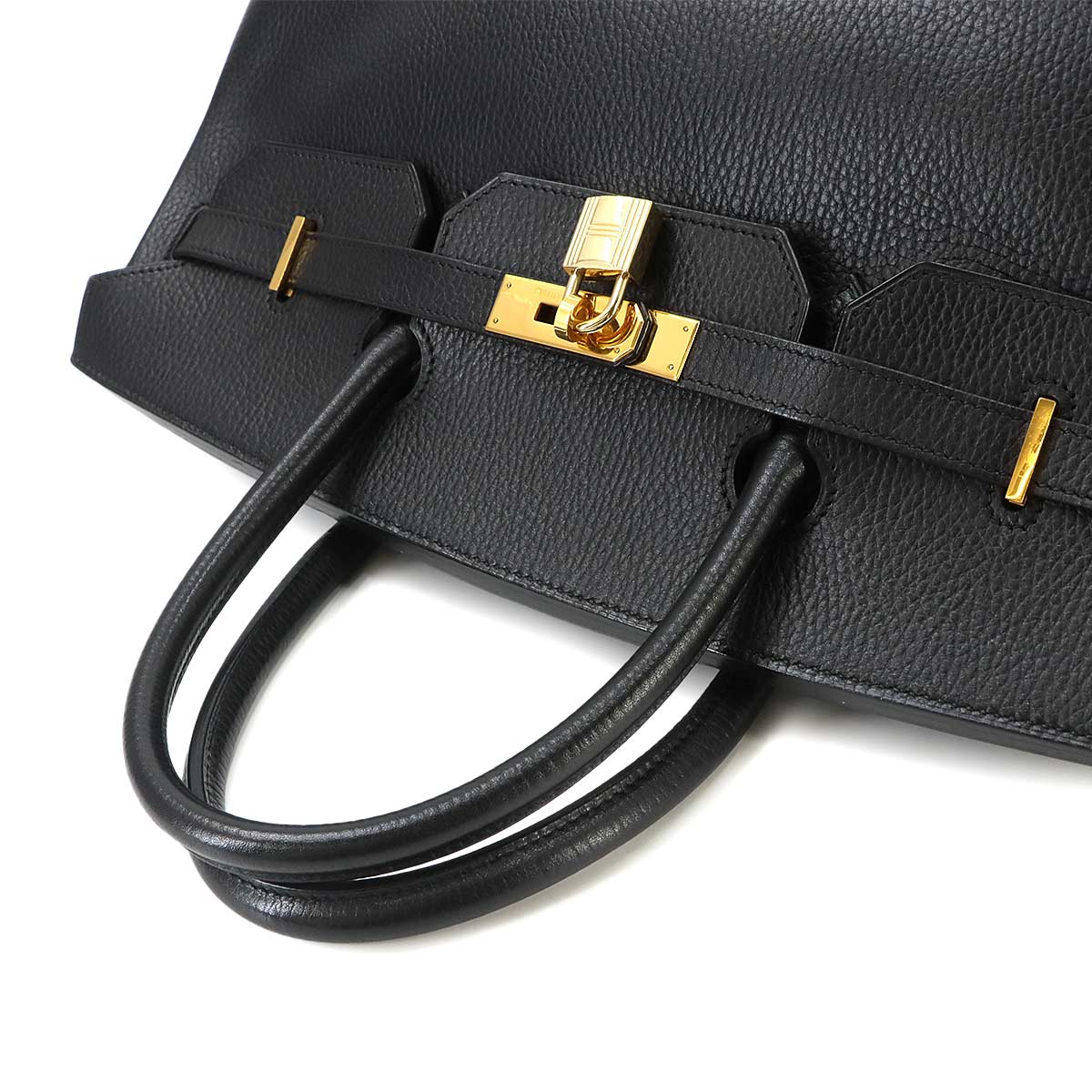 Birkin 40 Ardennes Leather Black Hand Bag Vintage Purse