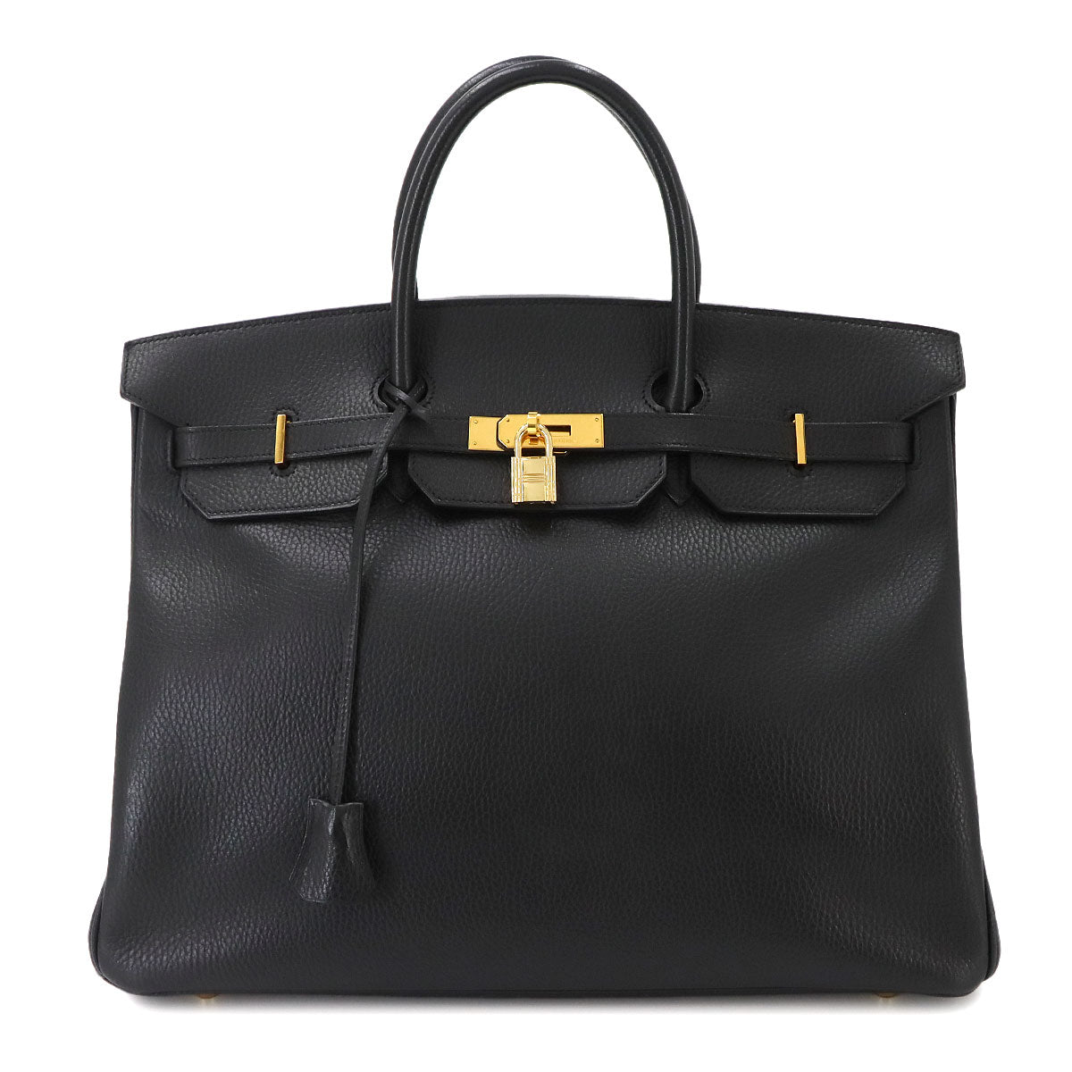 Birkin 40 Ardennes Leather Black Hand Bag Vintage Purse