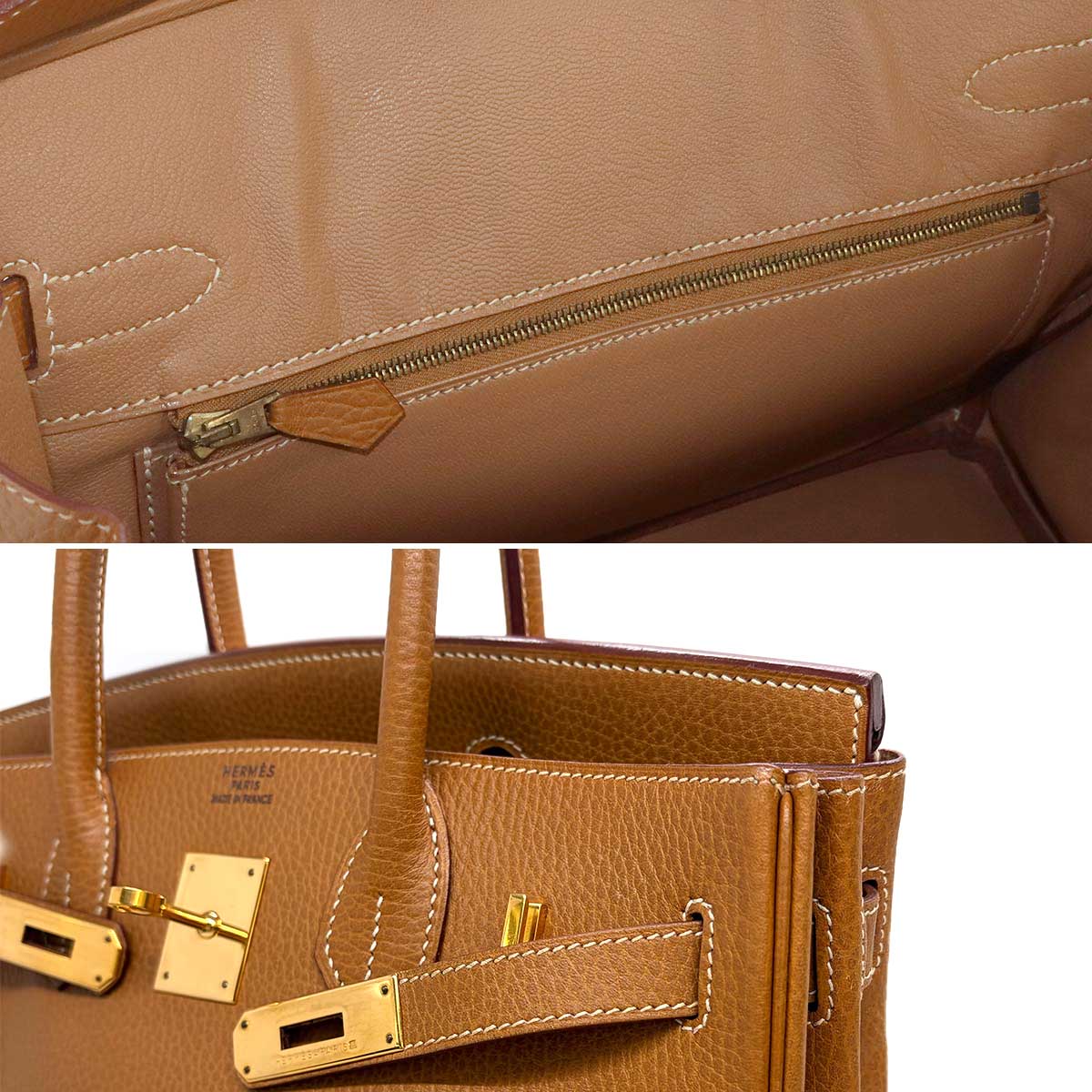 Birkin 30 Ardennes Natural Hand Bag Purse