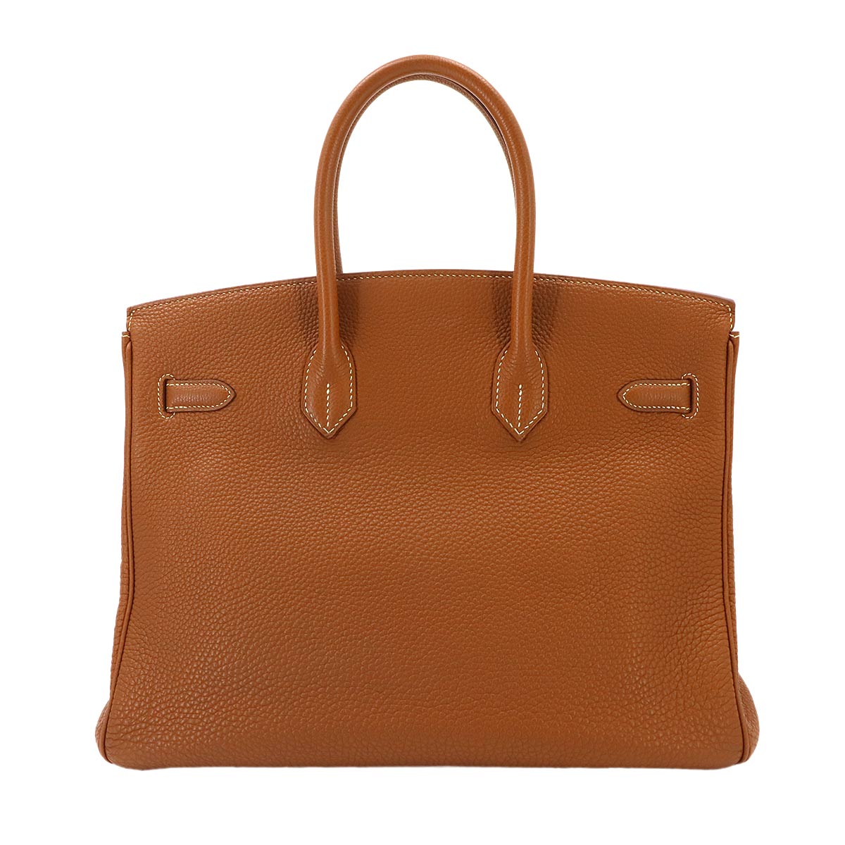 Birkin 35 Togo Gold Hand Bag Brown