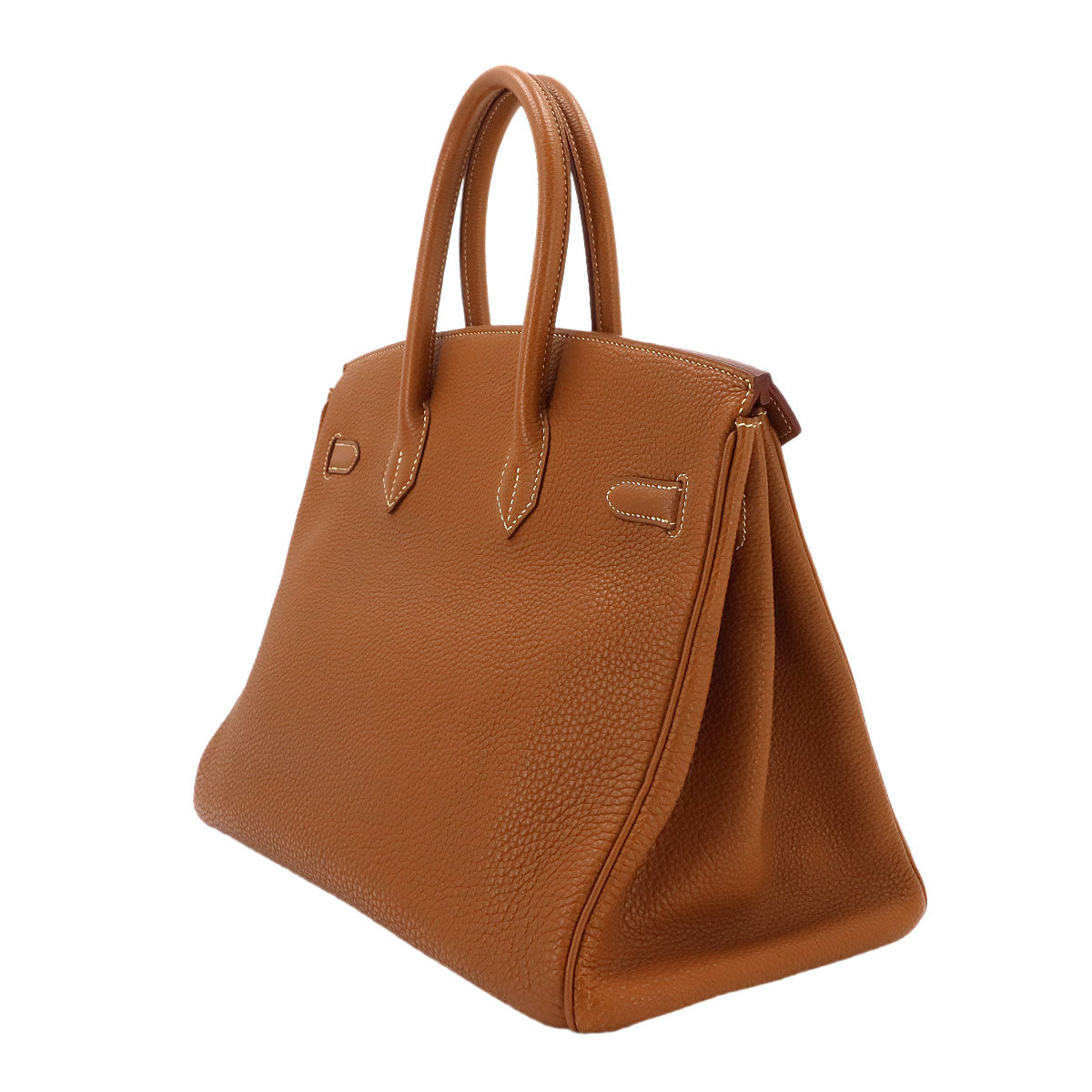 Birkin 35 Togo Gold Hand Bag Brown
