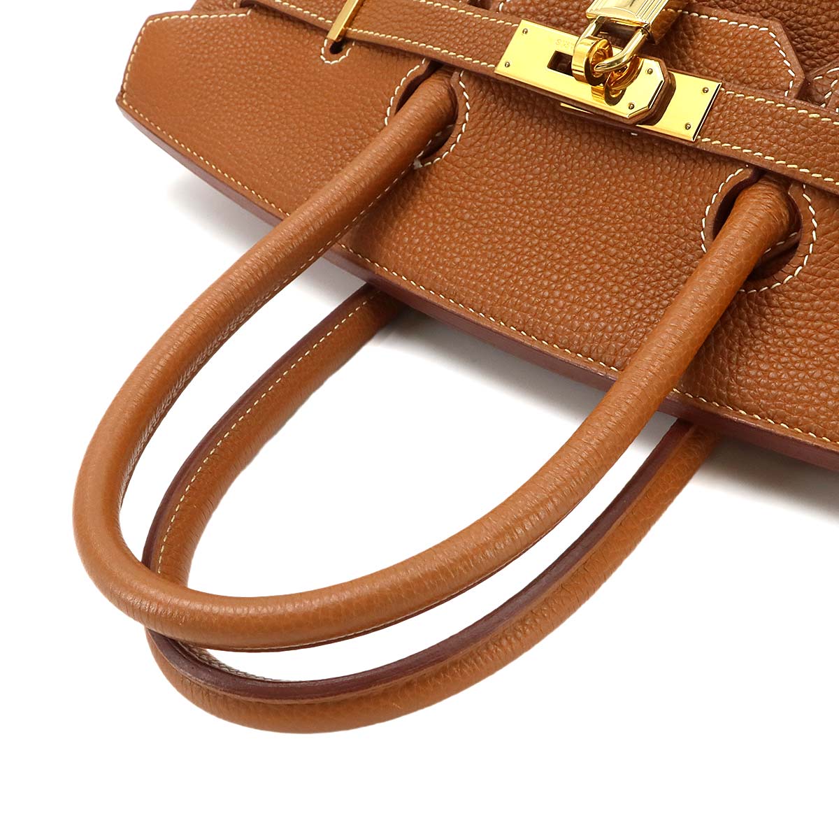 Birkin 35 Togo Gold Hand Bag Brown