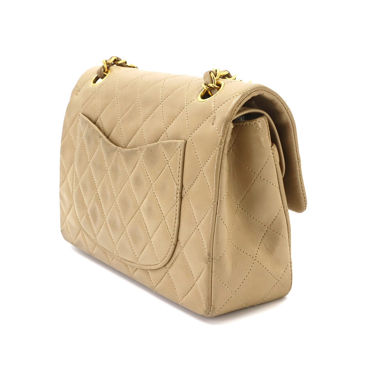 Matelasse 23 Chain Shoulder Bag Leather Beige A01113 Vintage