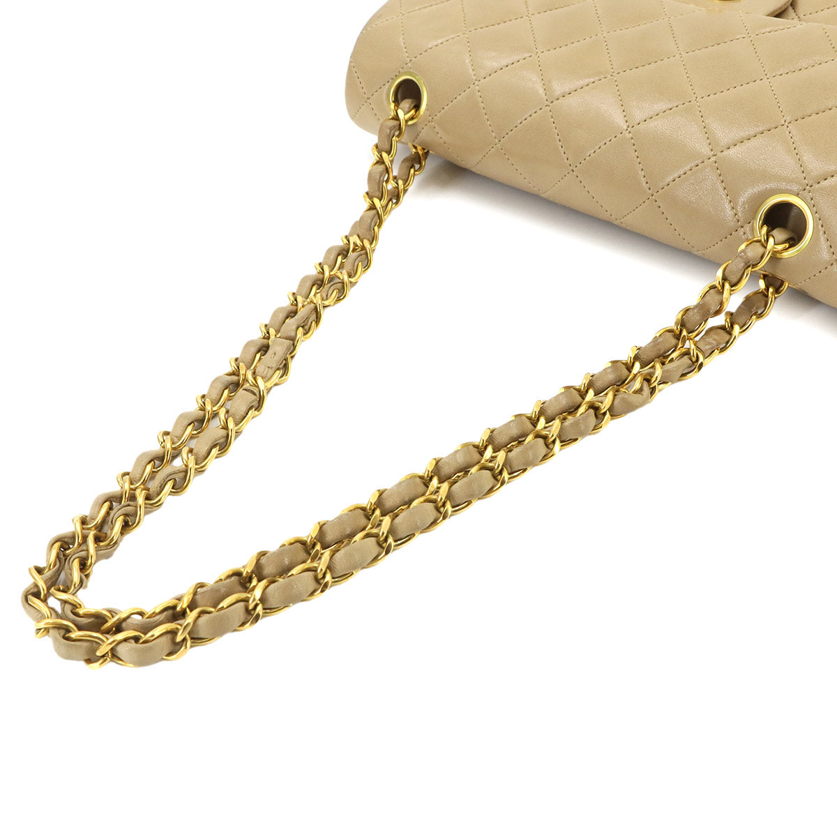 Matelasse 23 Chain Shoulder Bag Leather Beige A01113 Vintage