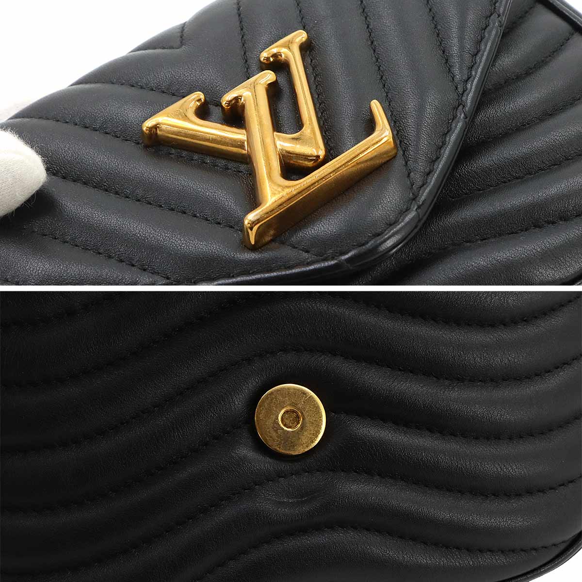 New Wave Multi Pochette Shoulder Bag Leather Black M56461