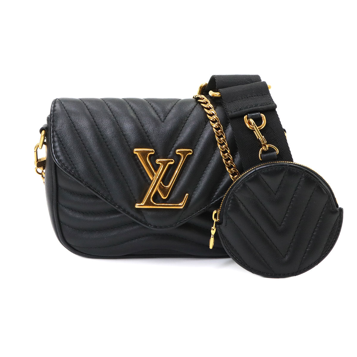 New Wave Multi Pochette Shoulder Bag Leather Black M56461