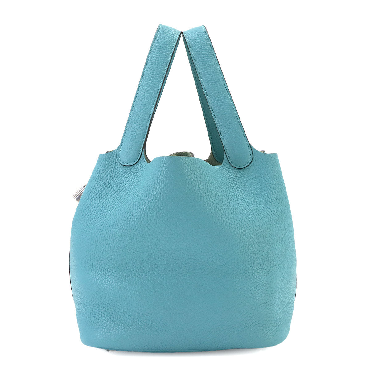 Picotin Lock MM Hand Bag Taurillon Clemence Blue Atoll